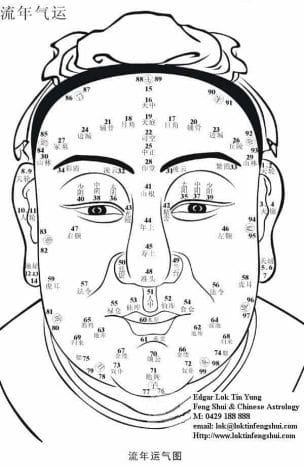 100 spots on Face reading